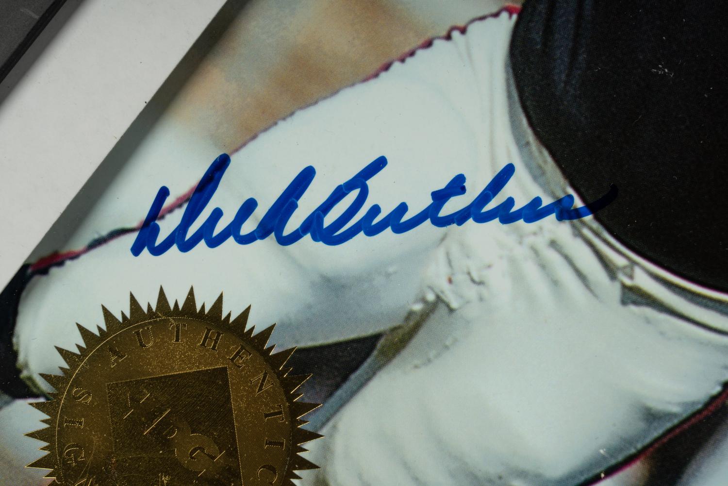 A Dick Butkus Signed Collectors Edge Football Card Display With Multiple Autographs