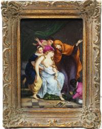 A Continental Porcelain Plaque Height of porcelain 4 1/8 x width 2 7/8 inches. — 19TH CENTURY