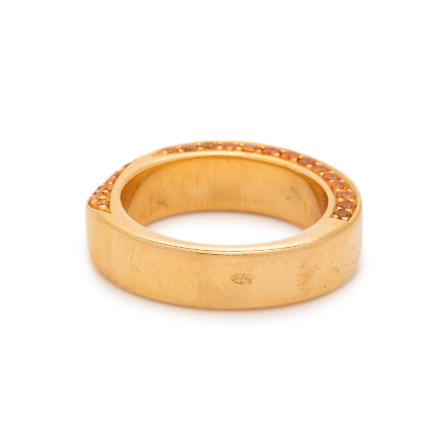 MAUBOUSSIN, YELLOW GOLD AND ORANGE GEMSTONE RING