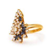 A Yellow Gold, Sapphire and Diamond Ring