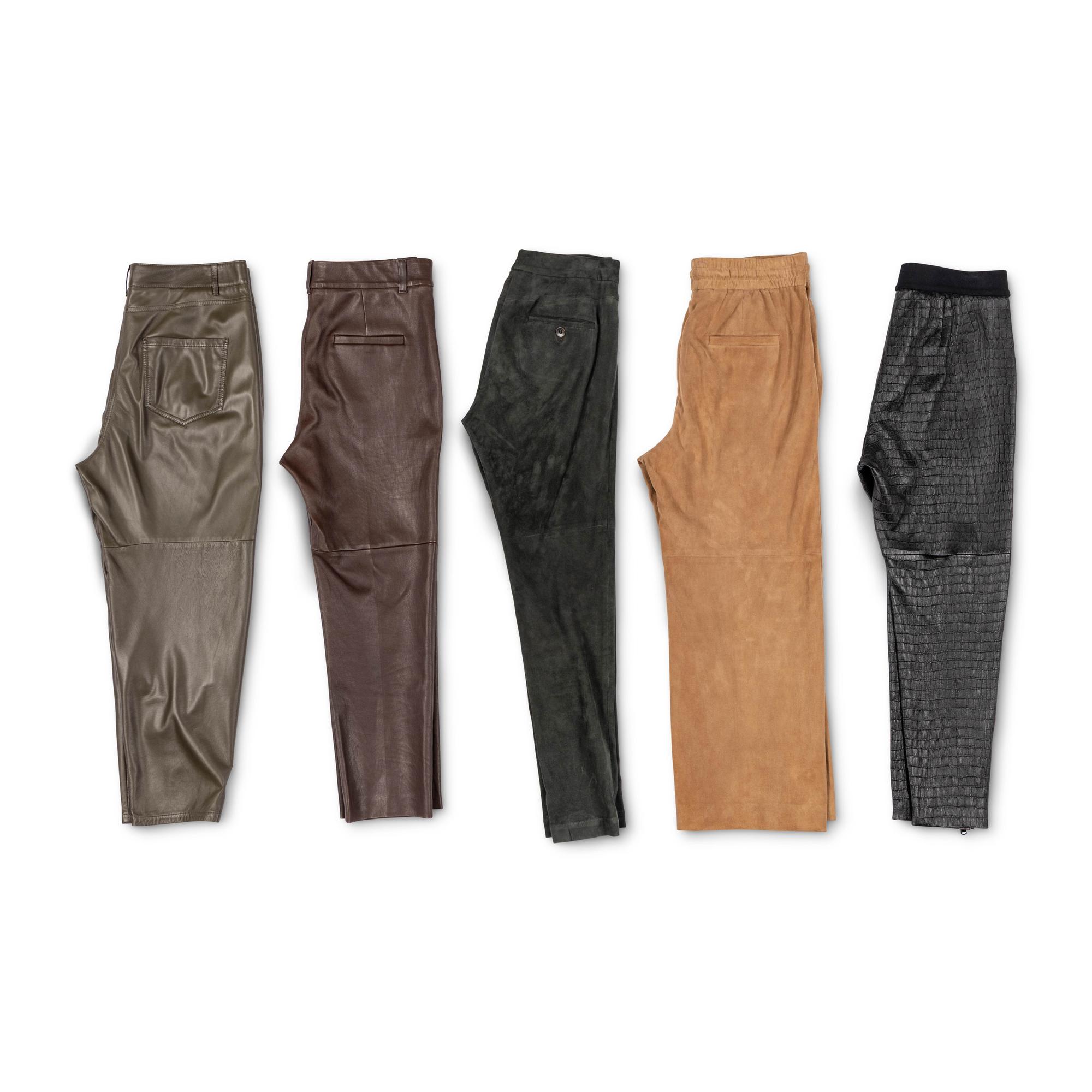 Brunello Cucinelli, Five Pairs of Leather Pants