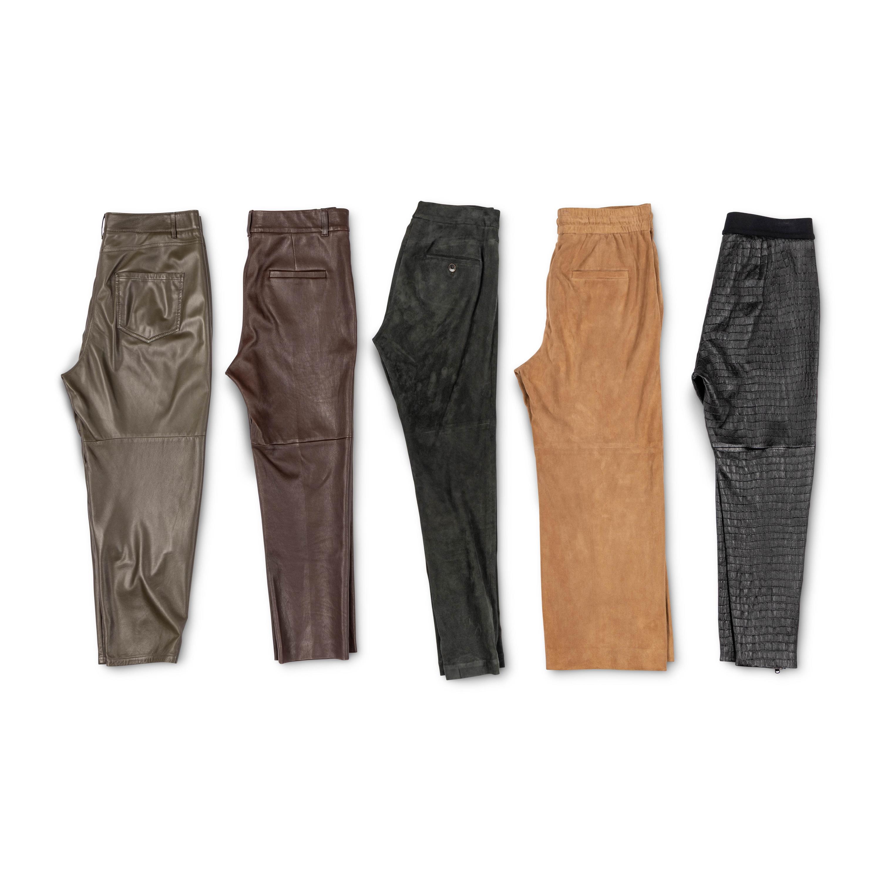 Brunello Cucinelli, Five Pairs of Leather Pants
