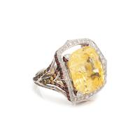 STEPHEN WEBSTER, YELLOW SAPPHIRE, ORANGE SAPPHIRE, AND DIAMOND RING