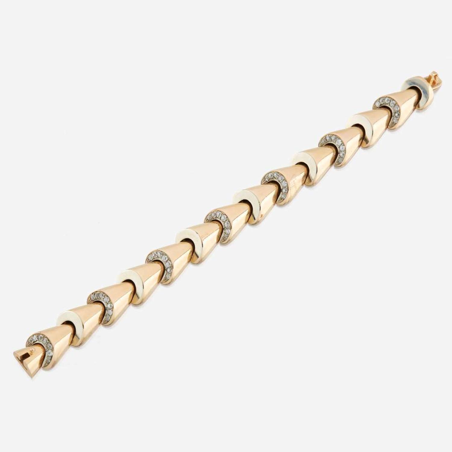 A gold and diamond bracelet