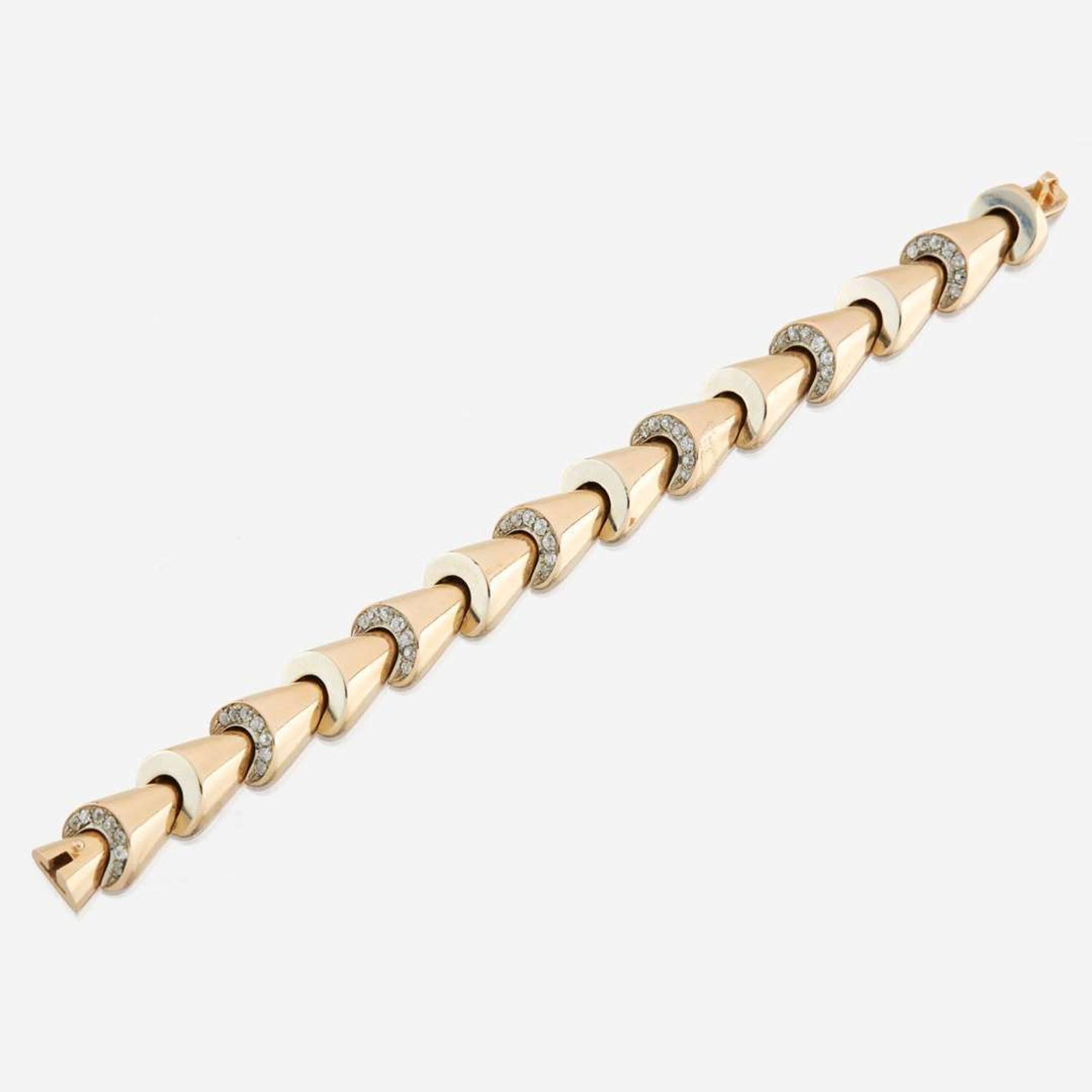 A gold and diamond bracelet