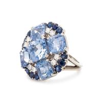 OSCAR HEYMAN & BROTHERS, SAPPHIRE AND DIAMOND RING