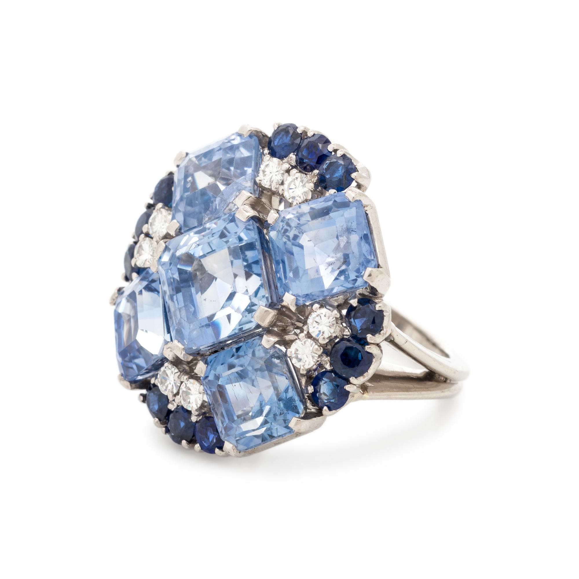 OSCAR HEYMAN & BROTHERS, SAPPHIRE AND DIAMOND RING