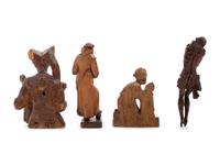 Four Continental Carved Santo Figures