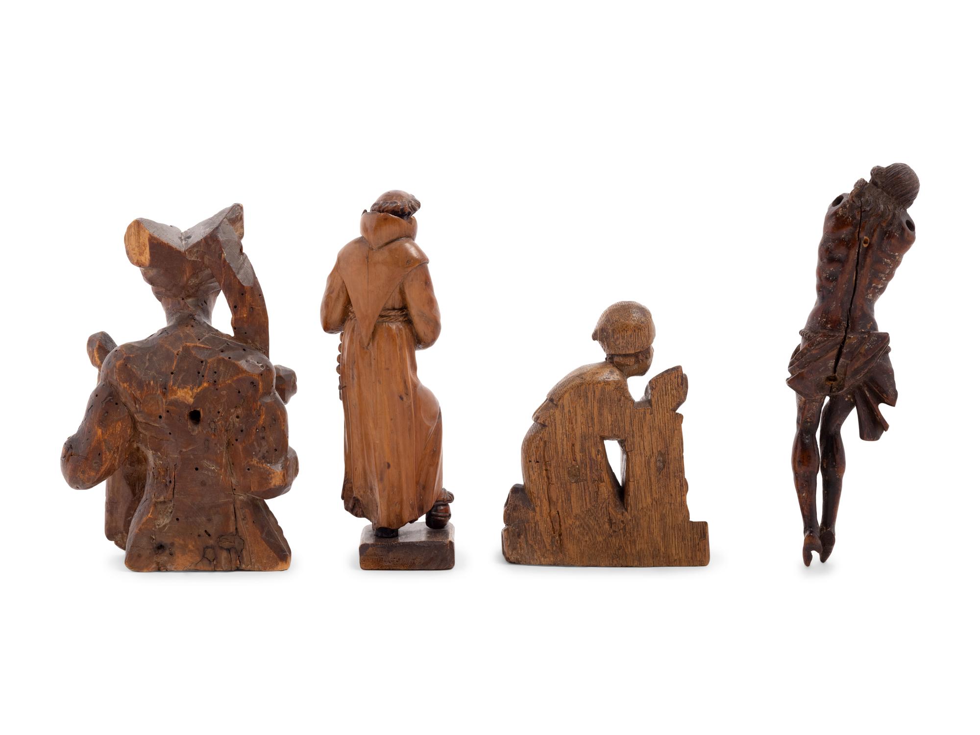 Four Continental Carved Santo Figures