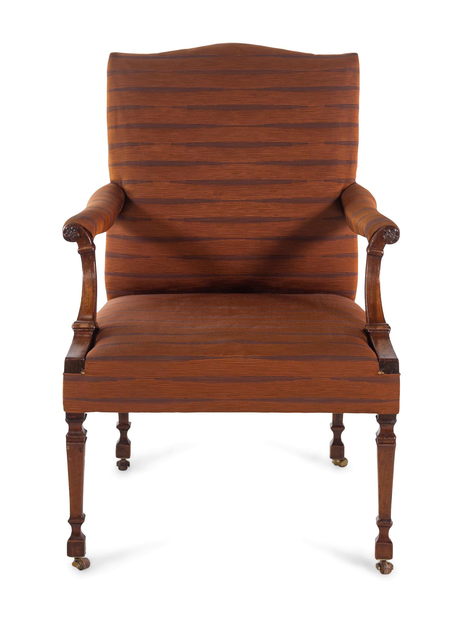 A George III Mahogany Library Chair