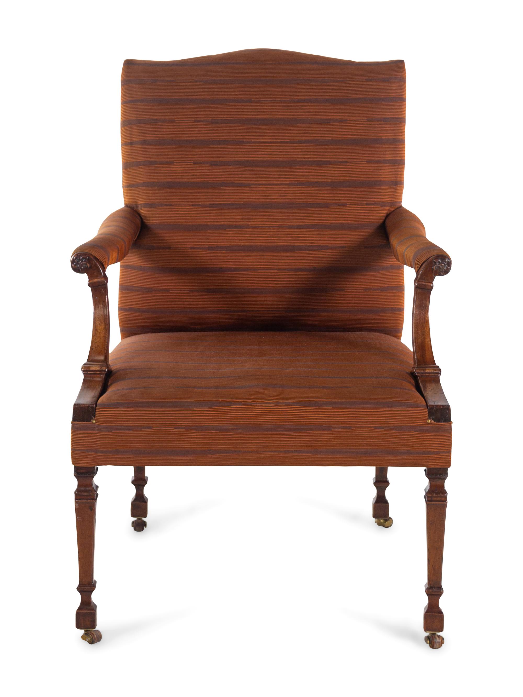 A George III Mahogany Library Chair