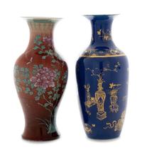 Two Chinese Monochrome Glazed Porcelain Vases