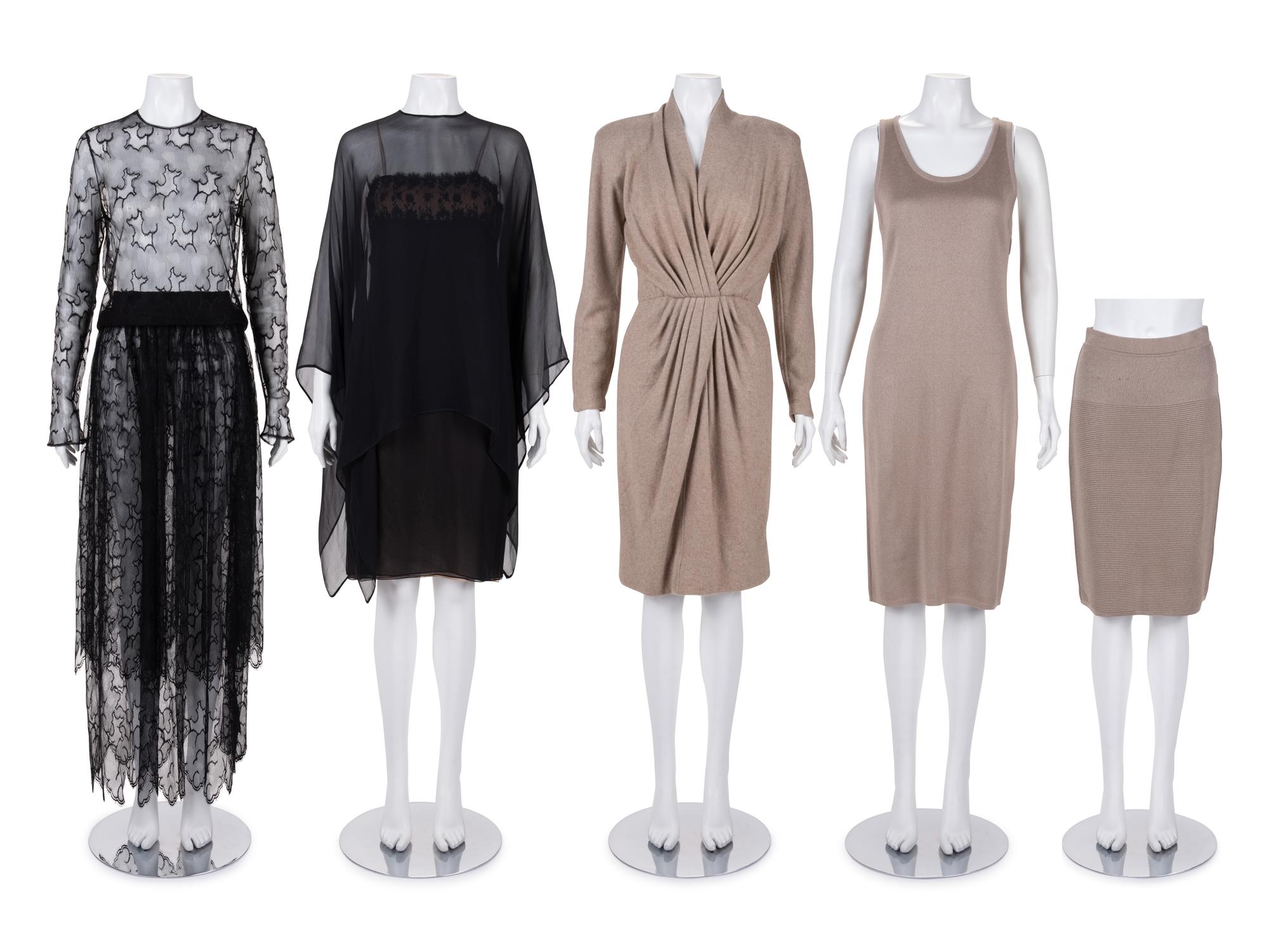 Four Designer Ensembles: Two Oscar de la Renta, One Chloé, and One Fendi
