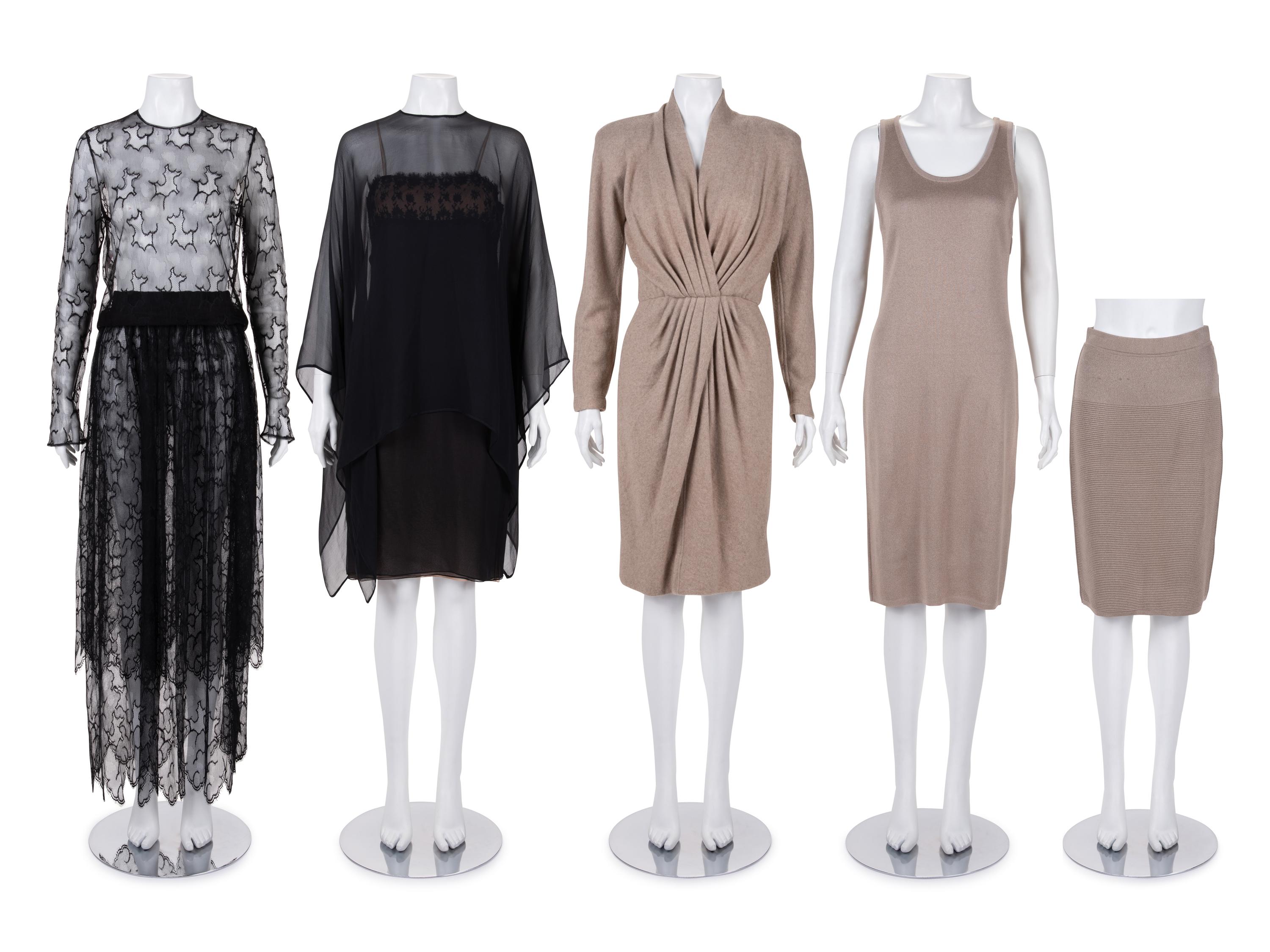 Four Designer Ensembles: Two Oscar de la Renta, One Chloé, and One Fendi
