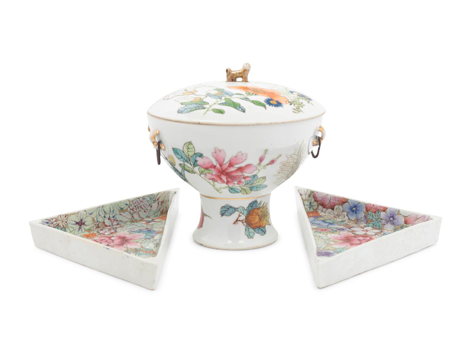 Two Chinese Famille Rose Porcelain Wares
