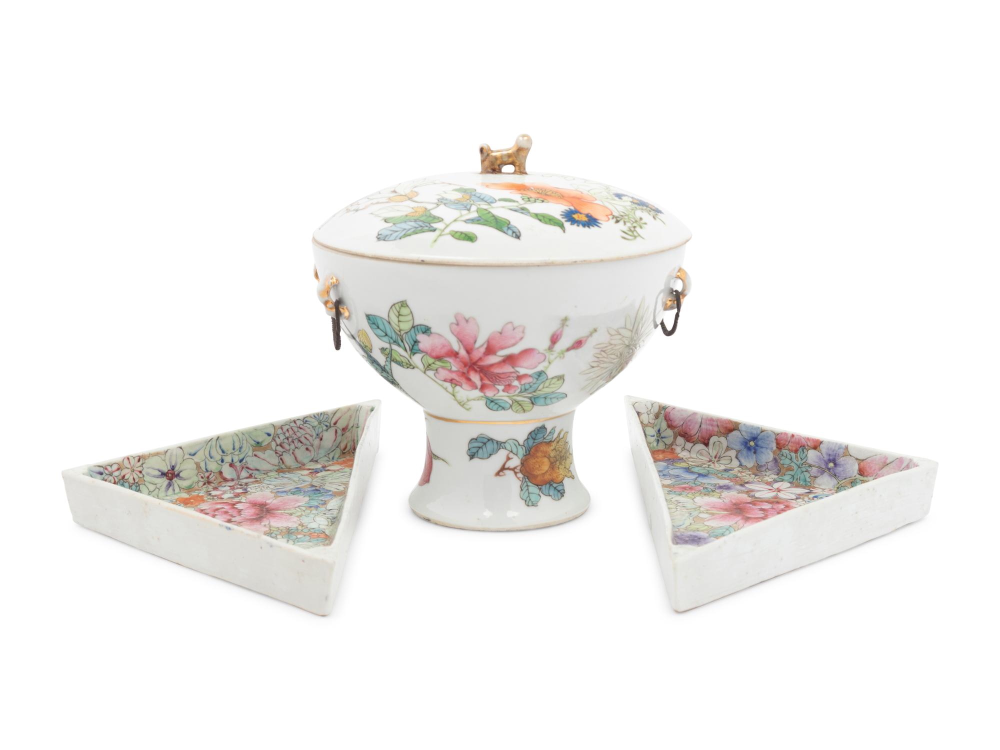 Two Chinese Famille Rose Porcelain Wares
