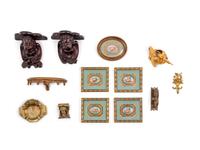 A Group of Louis XV and Louis XVI Style Gilt Metal Decorated Ornaments