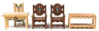 Five Native American Style Furniture Articles Height of tallest 3 3/4 inches. — Joe and Kay Franek and other