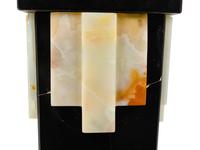 An Art Deco Marble, Onyx and Bronze Mounted Pedestal
