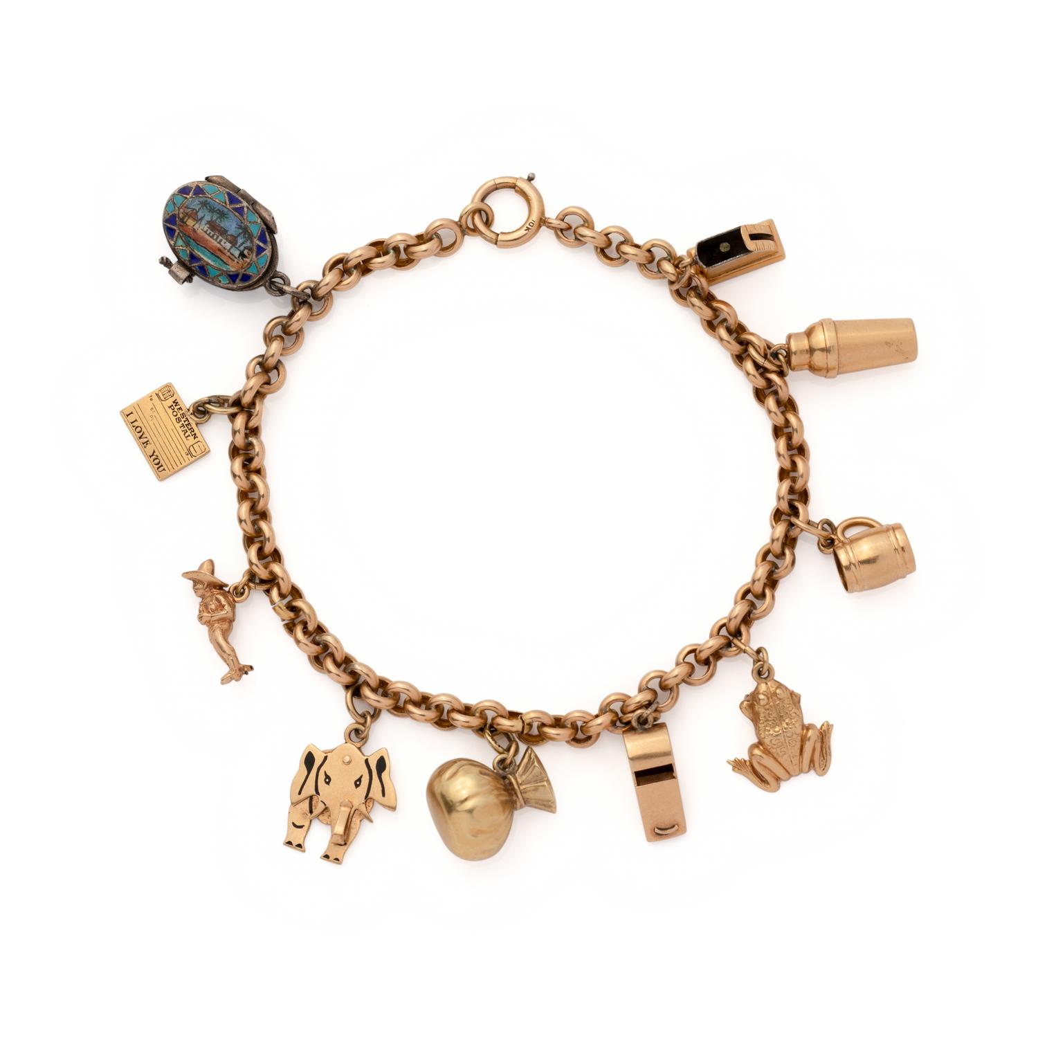 YELLOW GOLD CHARM BRACELET