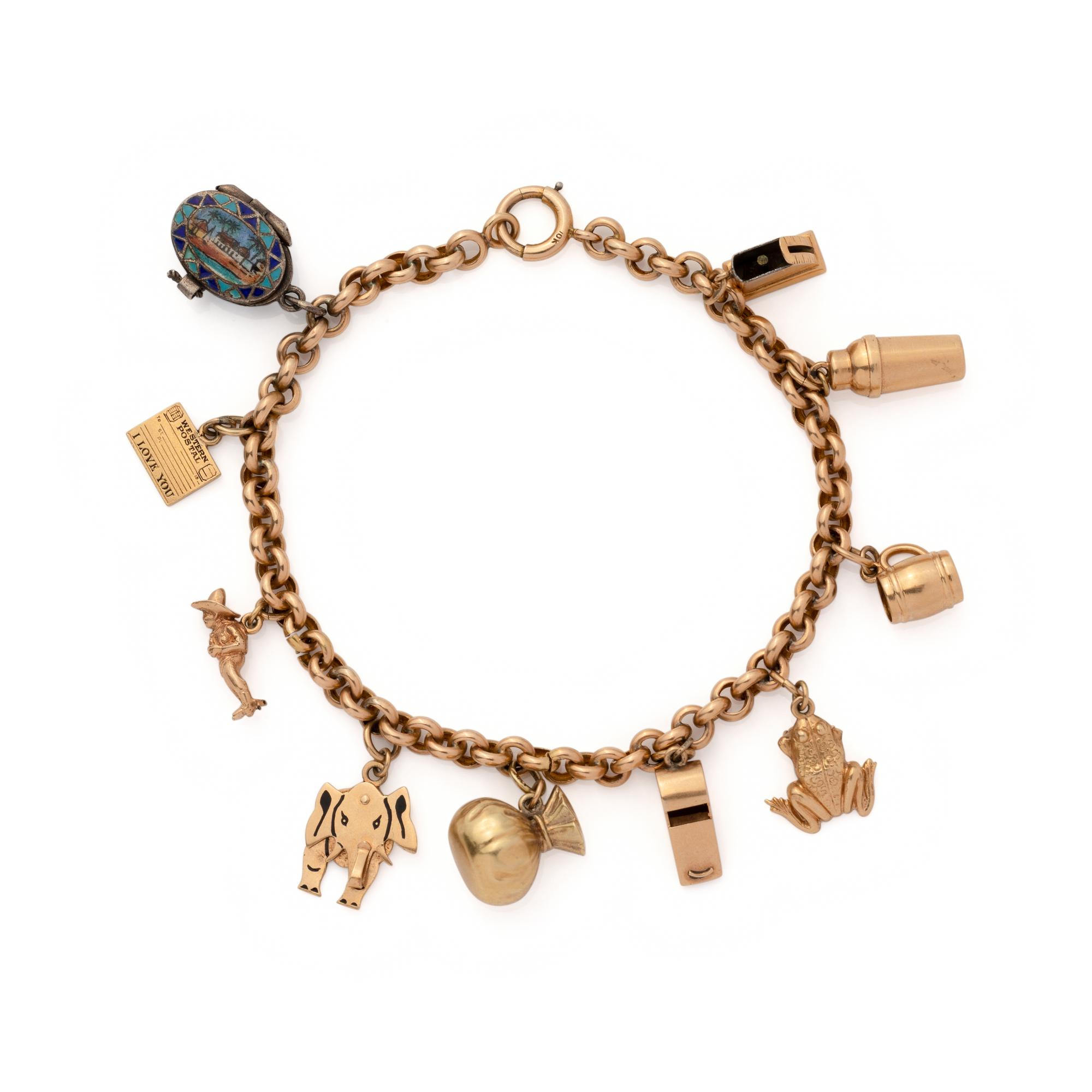 YELLOW GOLD CHARM BRACELET