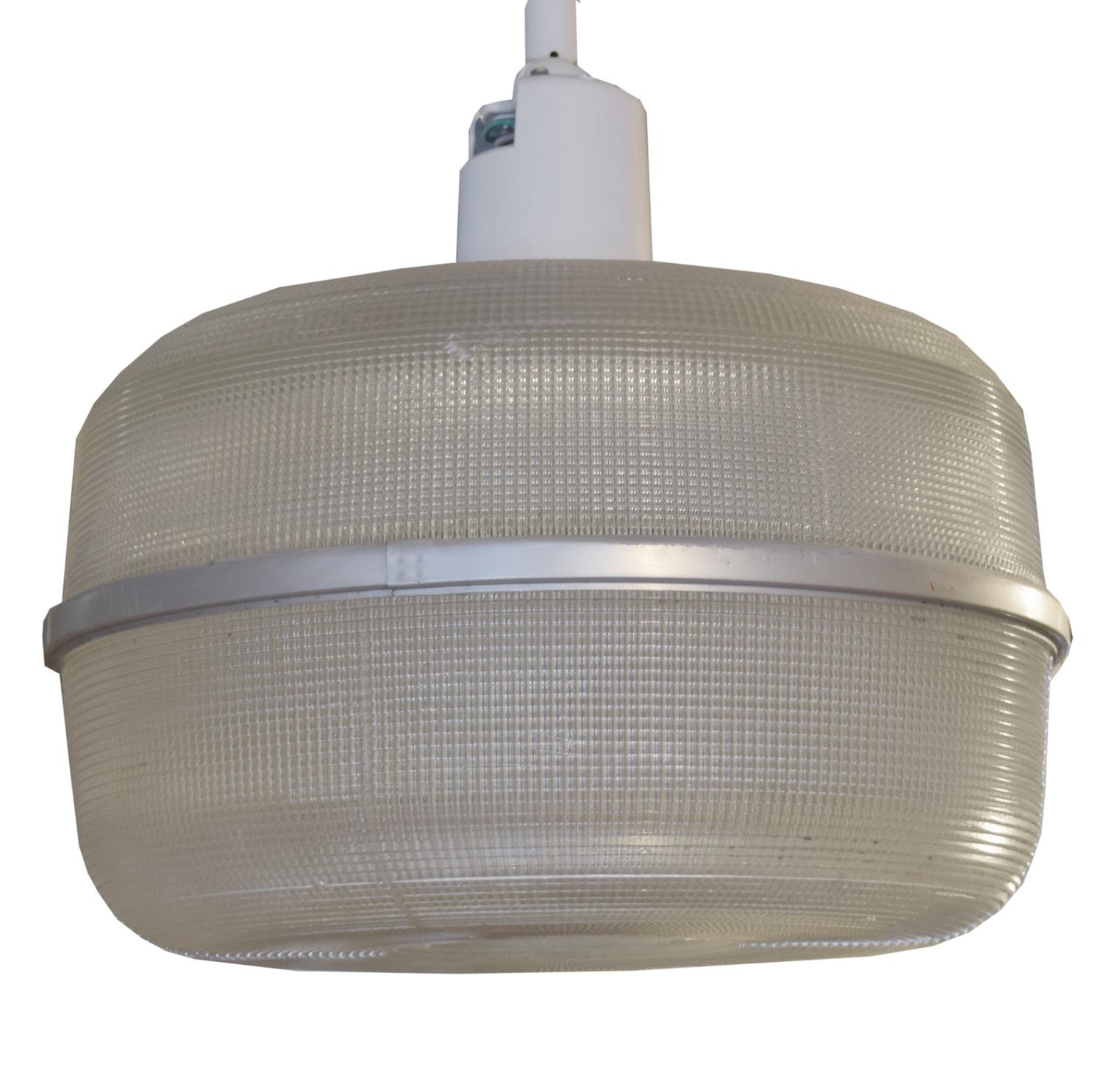 A Set of Three American Industrial Holophane Light Fixtures 18" W x 18" D x 33" H — United States, Circa 1930