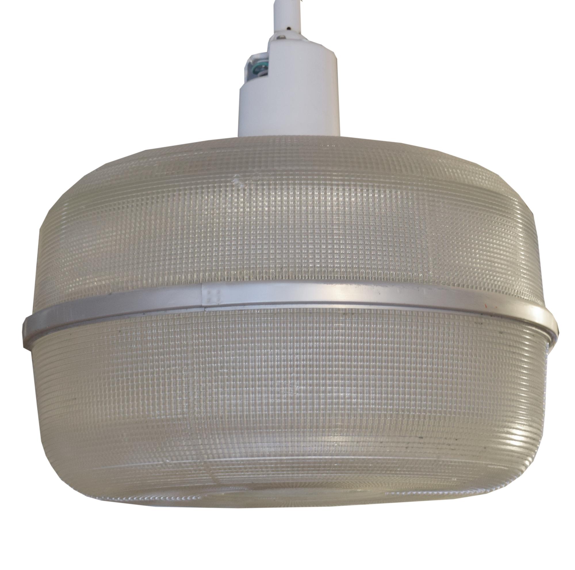 A Set of Three American Industrial Holophane Light Fixtures 18" W x 18" D x 33" H — United States, Circa 1930