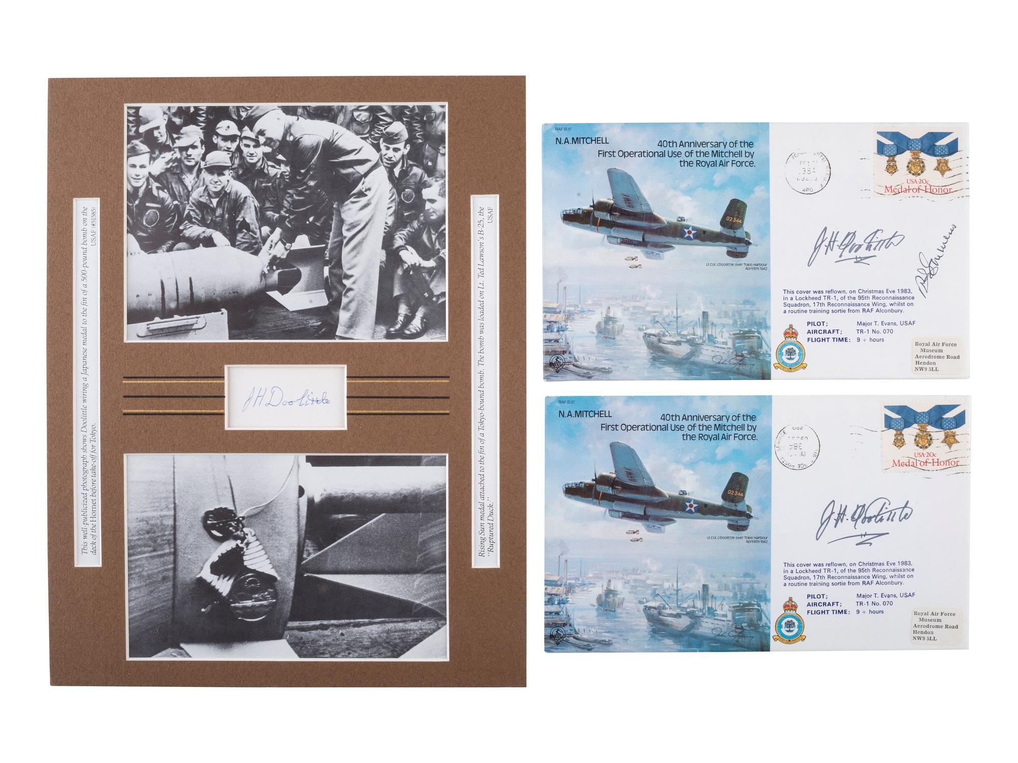 [WWII]. Signatures of 35 pilots from the Doolittle Raid, incl. General Doolittle.