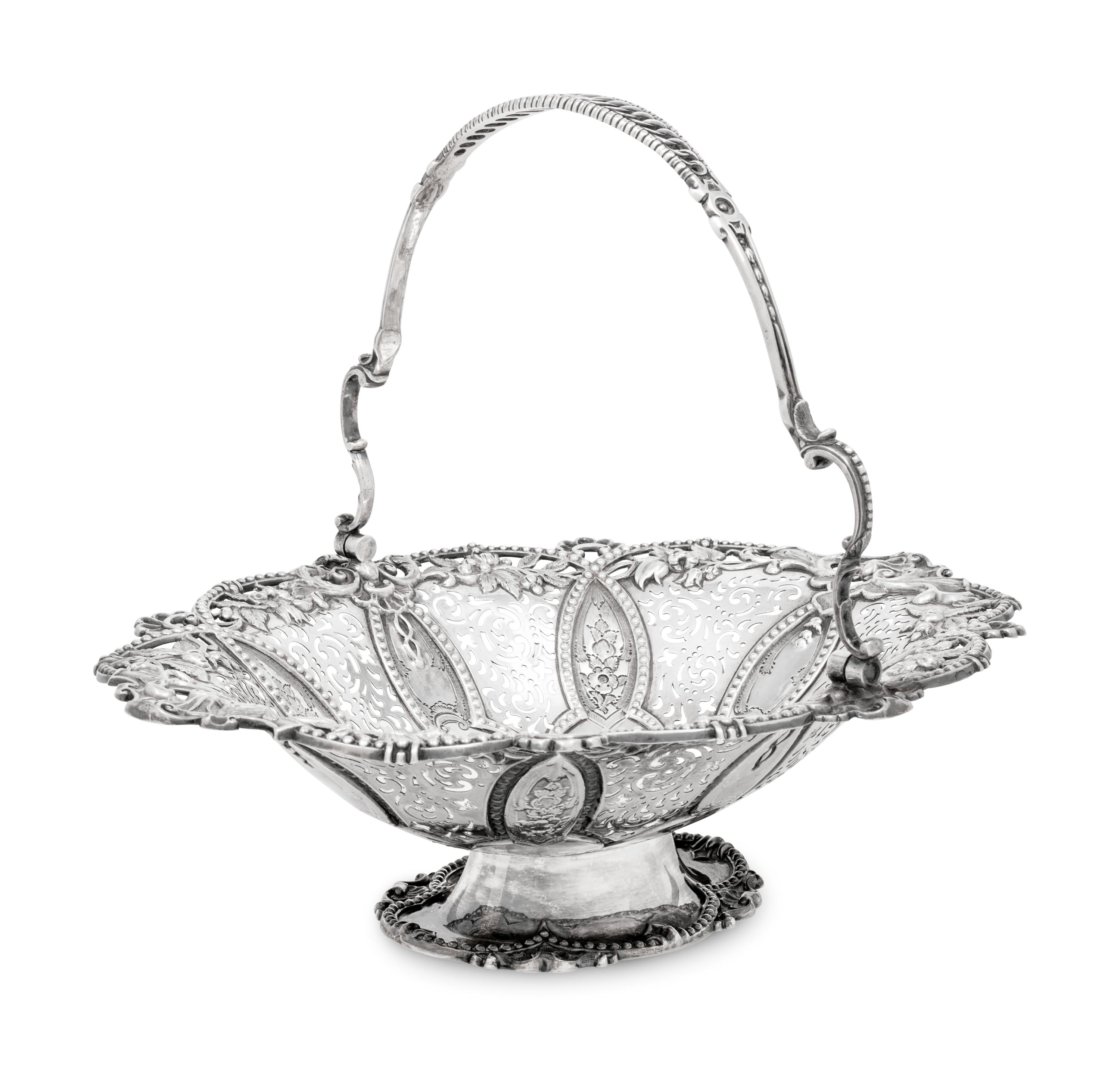A Victorian Silver Centerpiece Basket