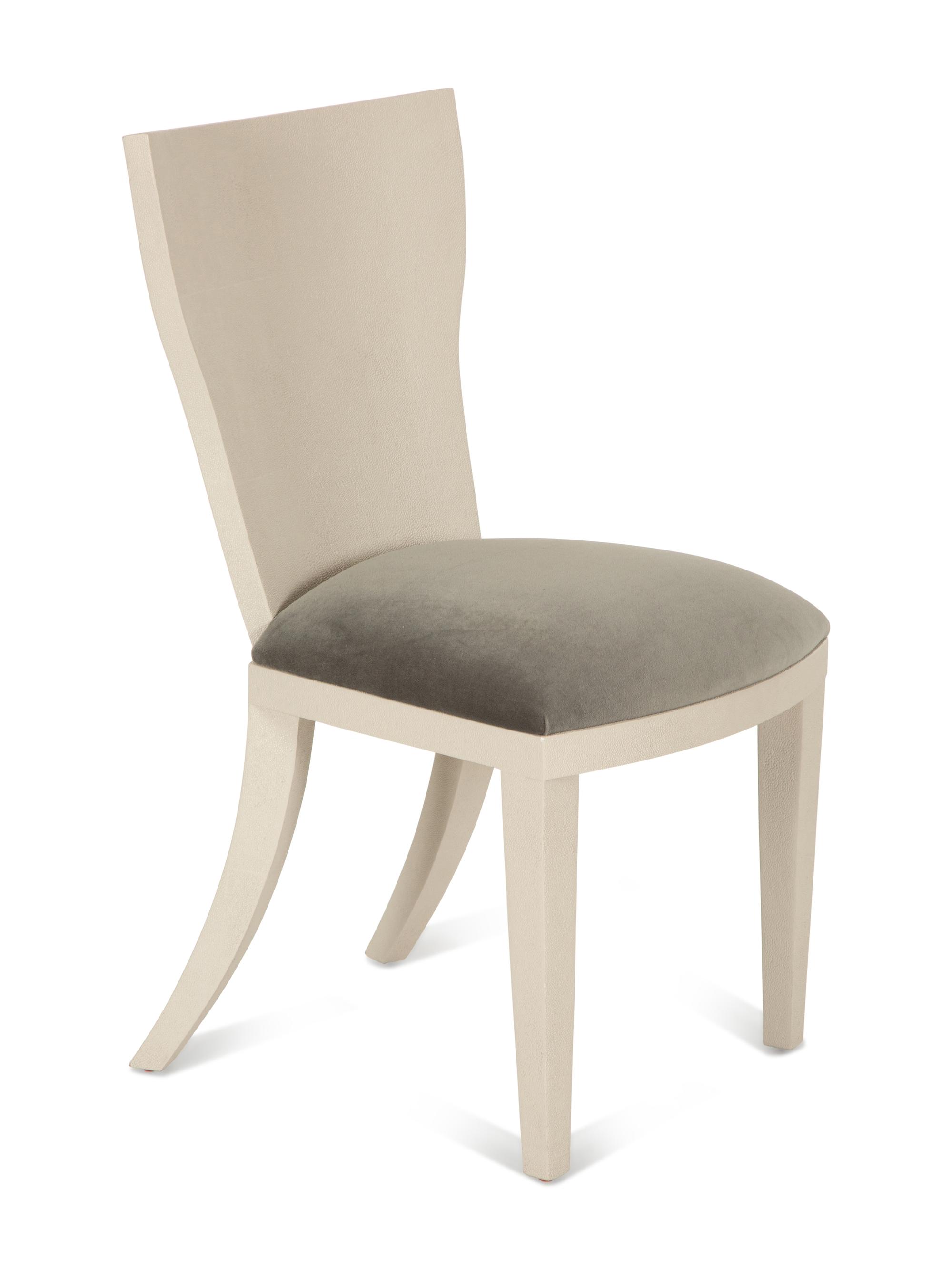 A Contemporary Faux Shagreen Side Chair