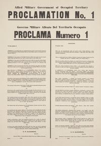 [World War II] European Theater Allied Military Government of Occupied Territory Proclamation No. 1