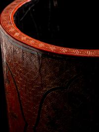 A Chinese Tianqi Red Lacquer Brushpot, Bitong