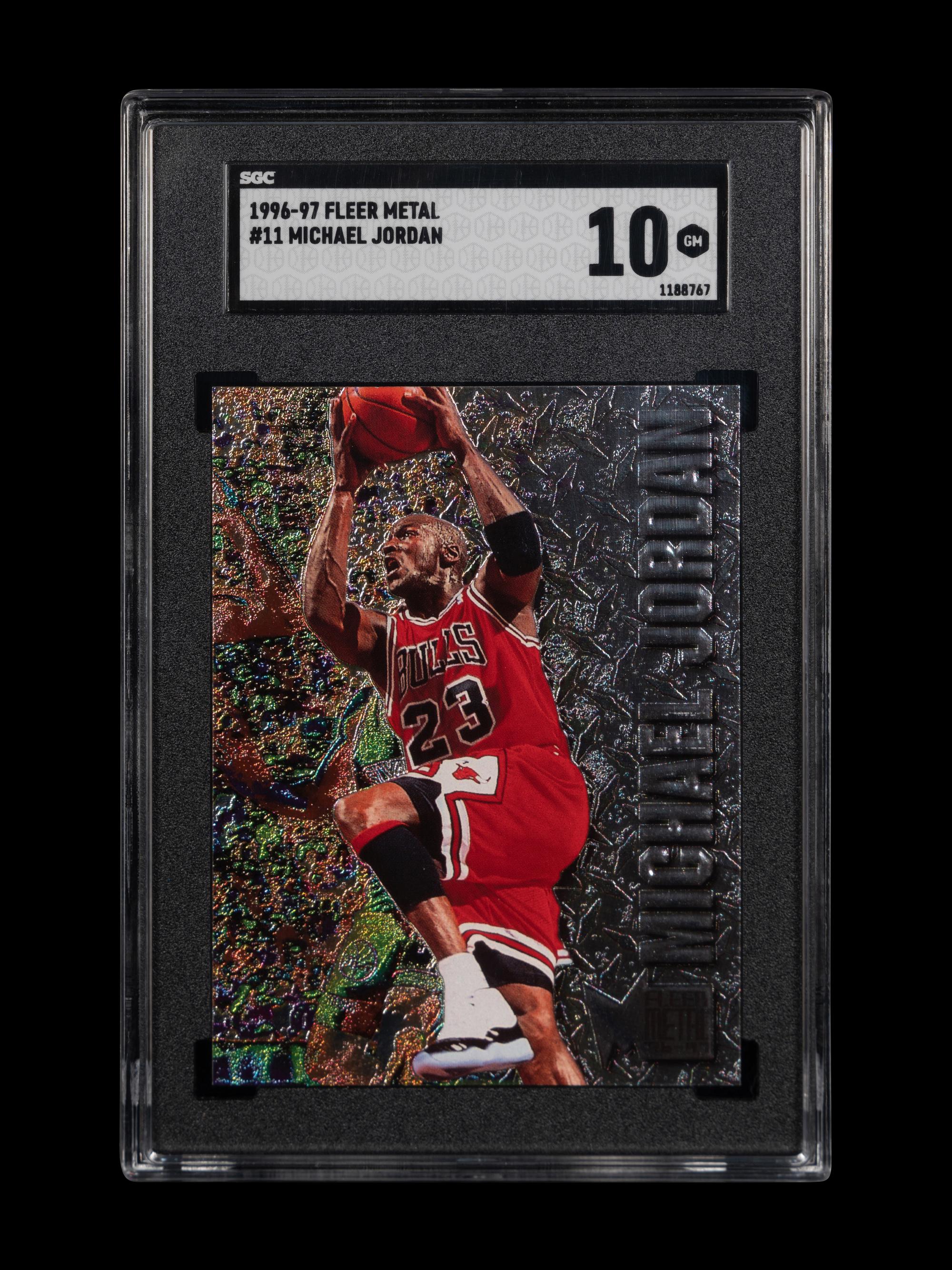 A 1996-97 Fleer Metal Michael Jordan Basketball Card No. 11 (SGC 10 GEM MINT)