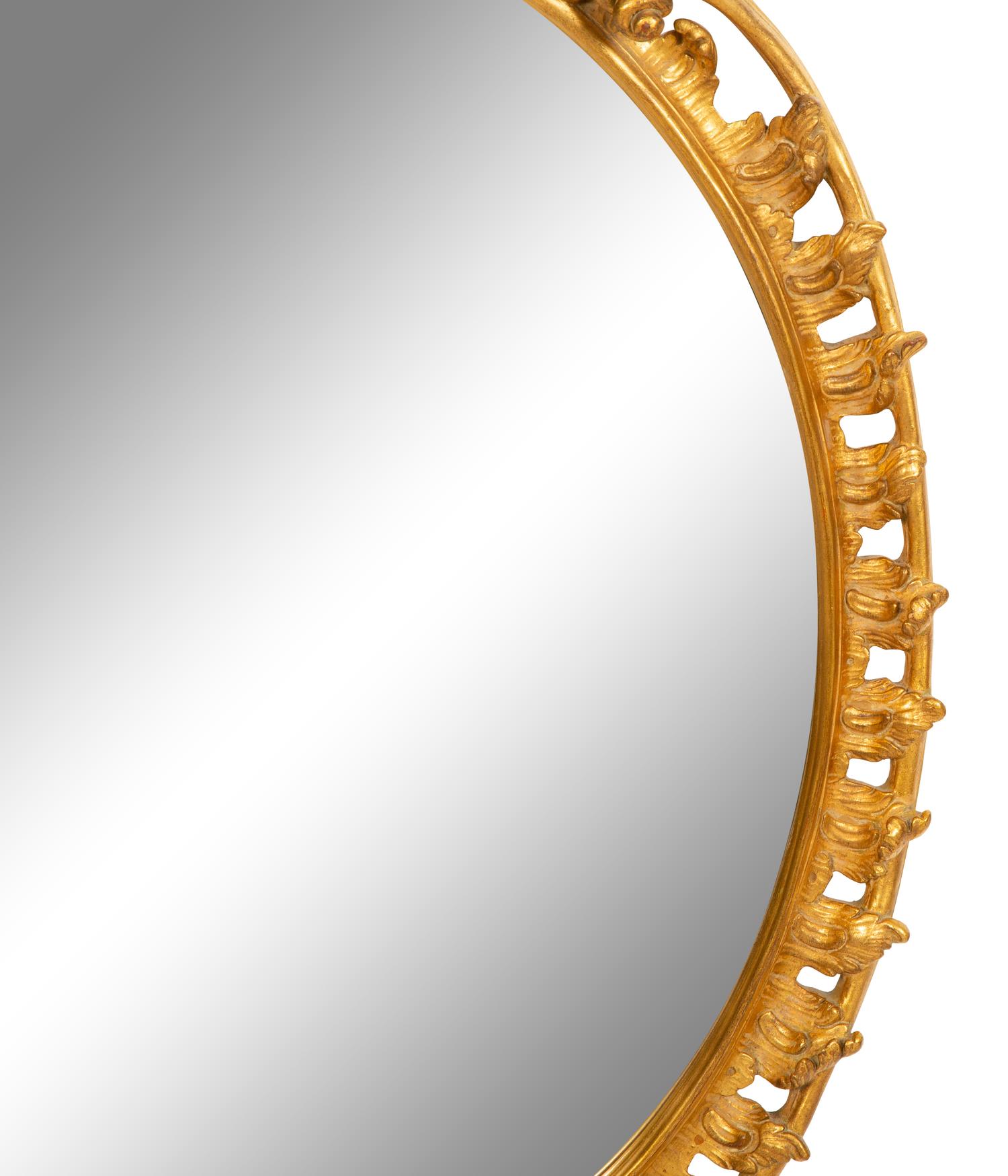 A Rococo Style Carved Giltwood Mirror