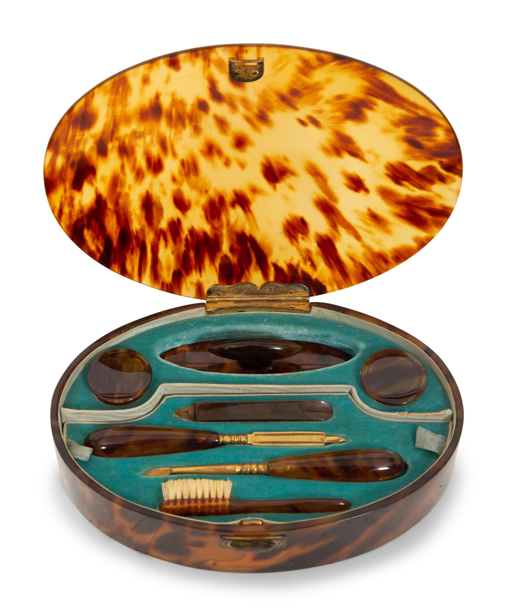 Two English Tortoise Shell Dresser Boxes