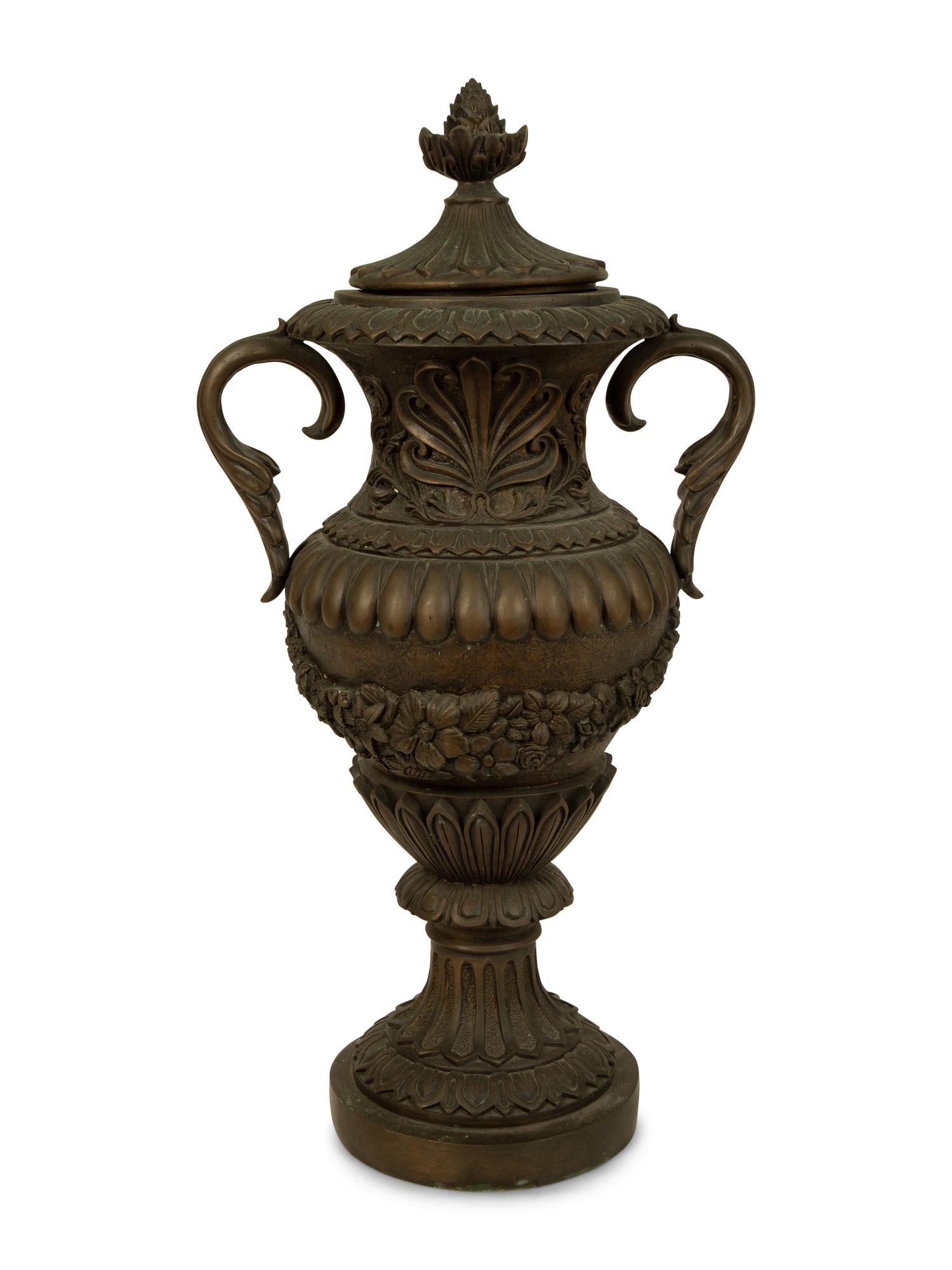 A Continental Bronze Campana Urn — 20TH CENTURY