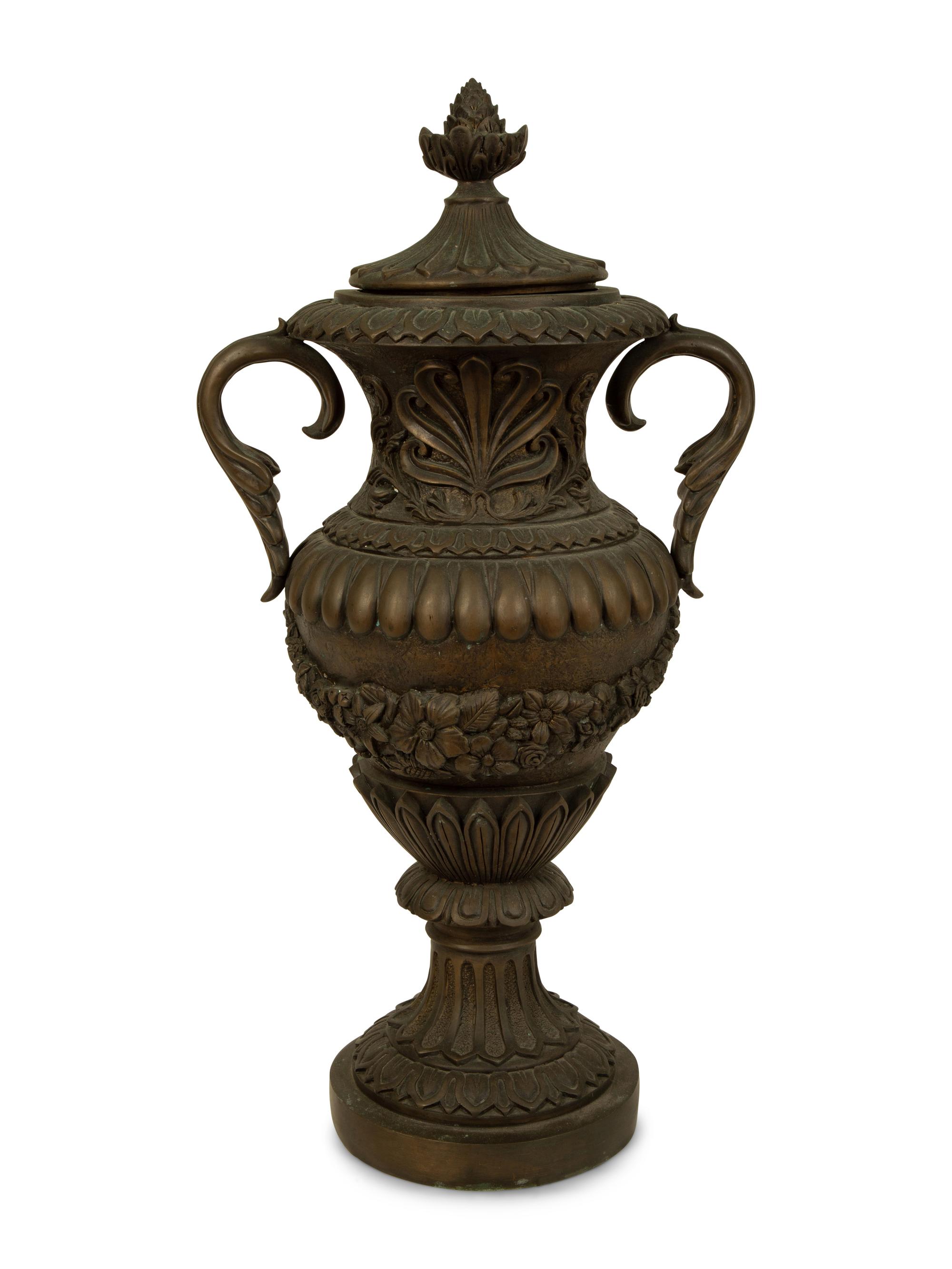 A Continental Bronze Campana Urn — 20TH CENTURY