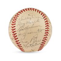 A 1941 Cleveland Indians Team Signed Autograph Baseball (PSA Letter of Authenticity),