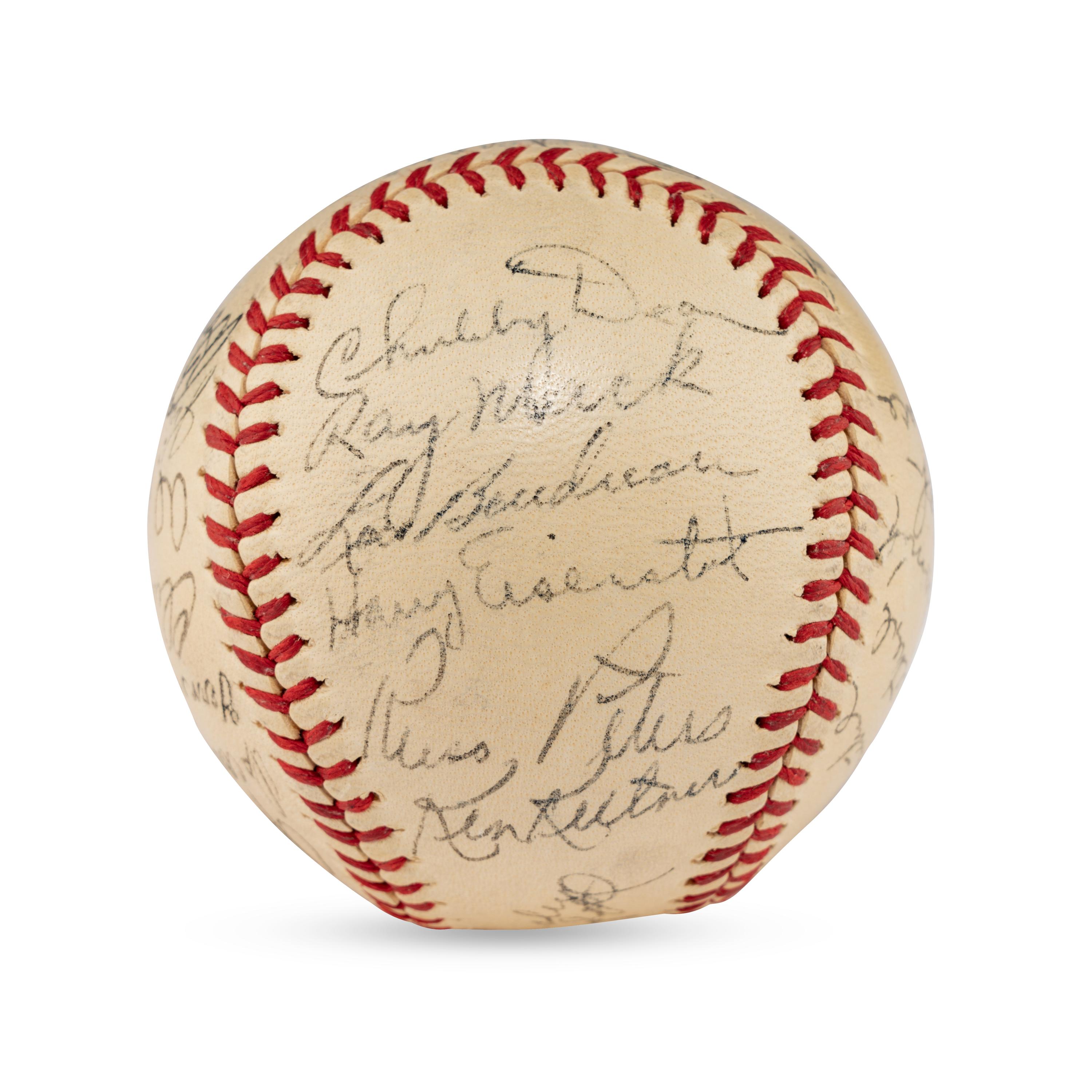A 1941 Cleveland Indians Team Signed Autograph Baseball (PSA Letter of Authenticity),