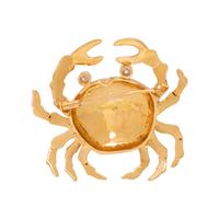 YELLOW GOLD AND DIAMOND CRAB BROOCH