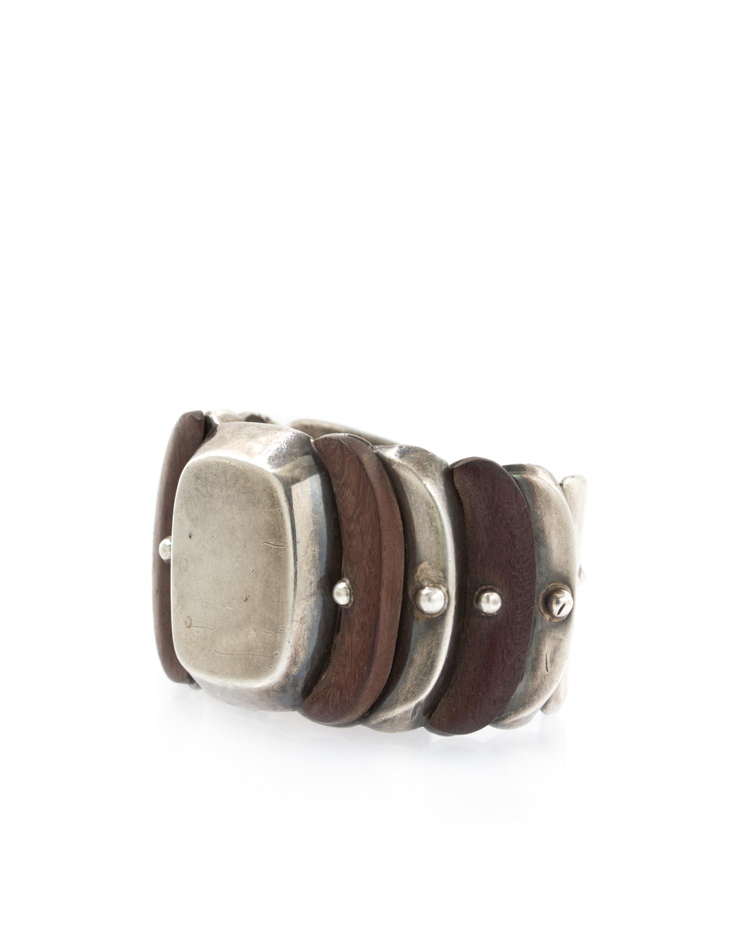 A Silver and Rosewood Cuff Bracelet, William Spratling, Taxco, Circa 1940's, 63.70 dwts.