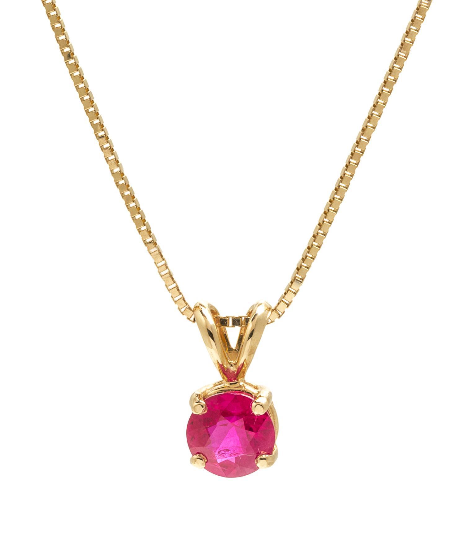A Yellow Gold and Ruby Pendant, 2.20 dwts.
