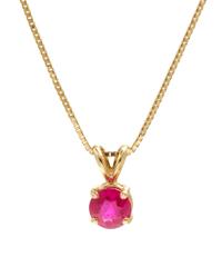 A Yellow Gold and Ruby Pendant, 2.20 dwts.