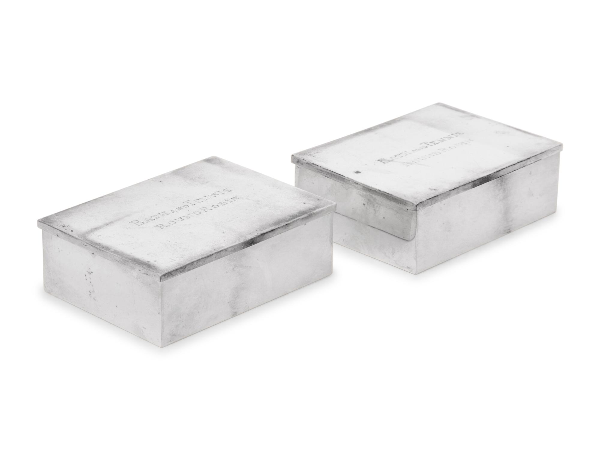 A Pair of American Silver Cigarette Boxes