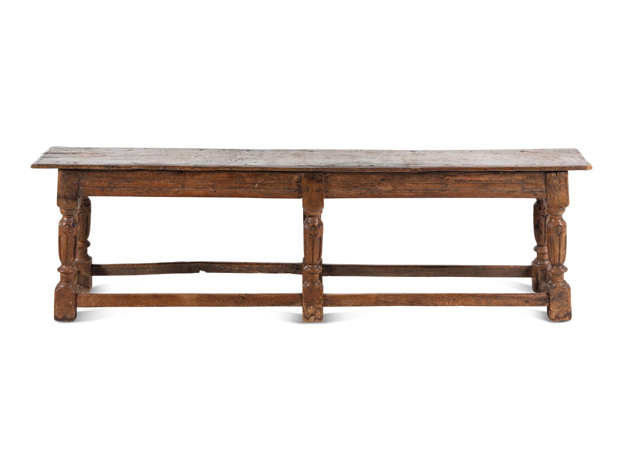 A Charles II Oak Bench