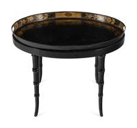 A Victorian Black Tole Piente Tray Table