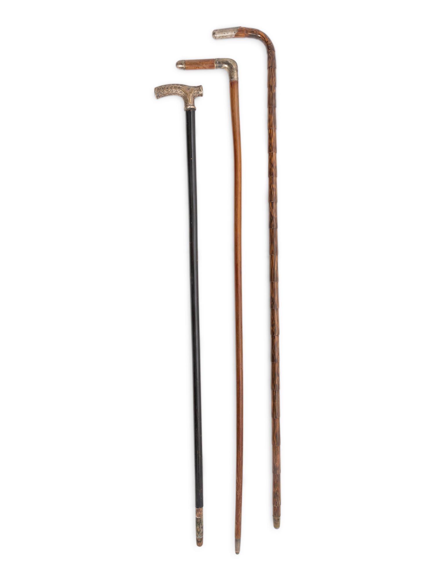 A Group of Silver Mounted Canes