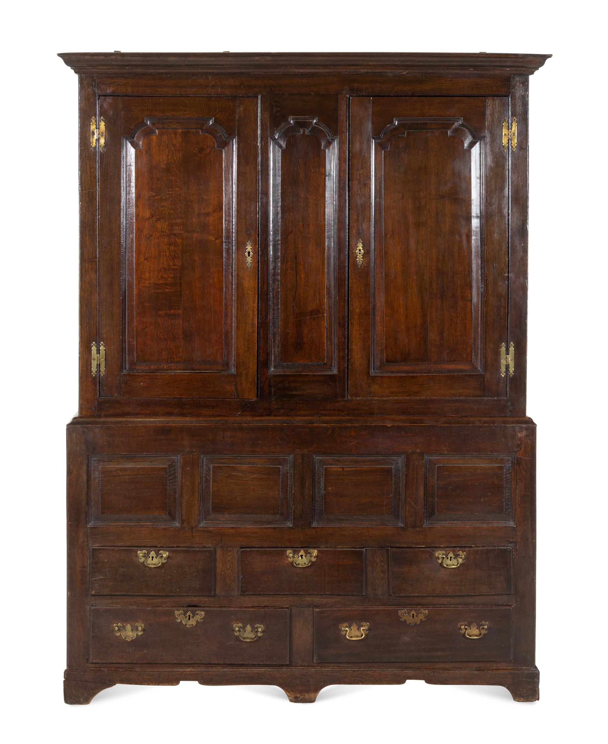 A George III Oak Linen Press