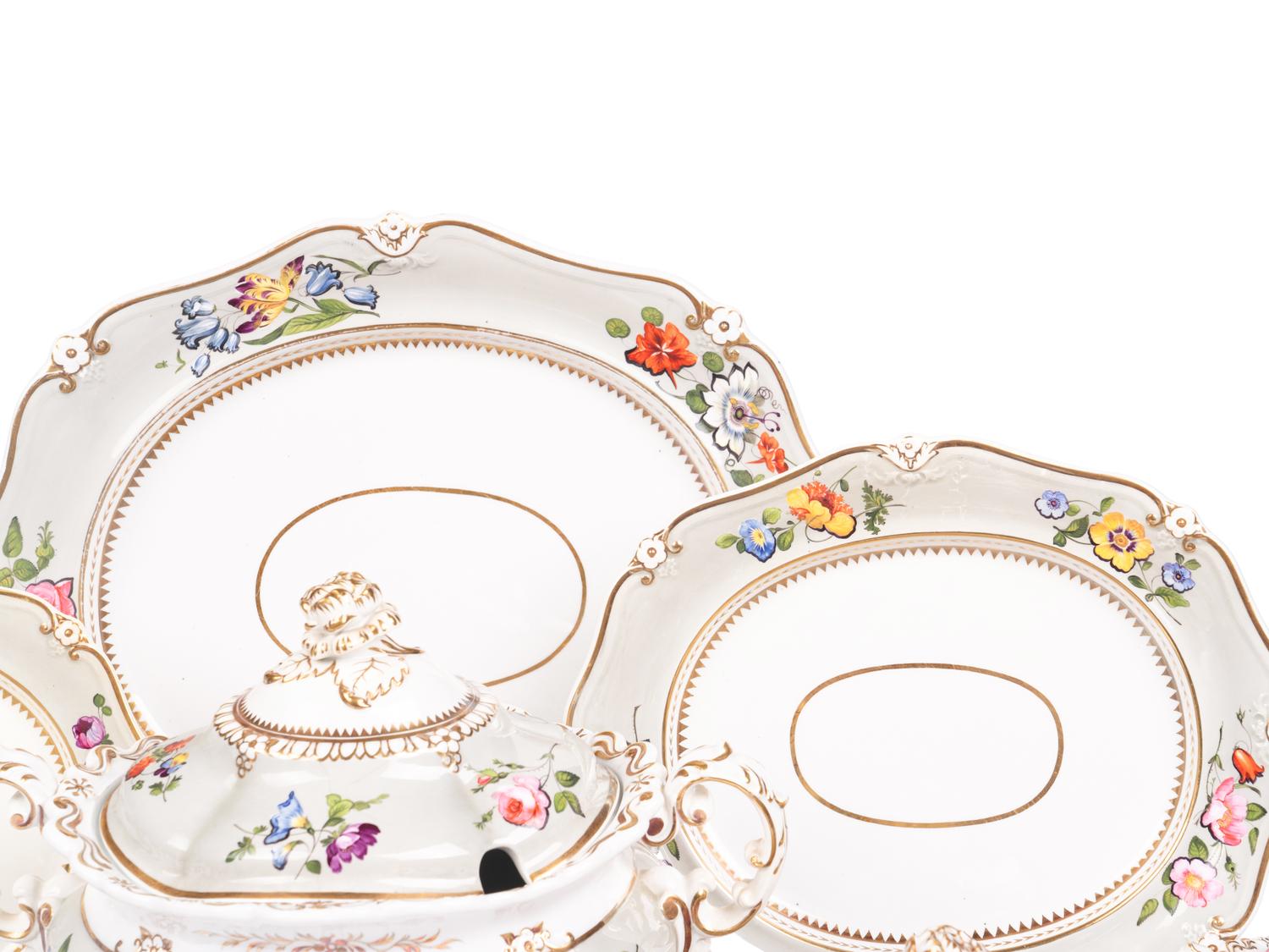 A Ridgway Enameled Porcelain Dinner Service