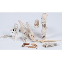 Collection of Alaskan Eskimo and Greenlandic Inuit Whale Bone and Walrus Ivory Tupilaks and Carvings — lot of 10